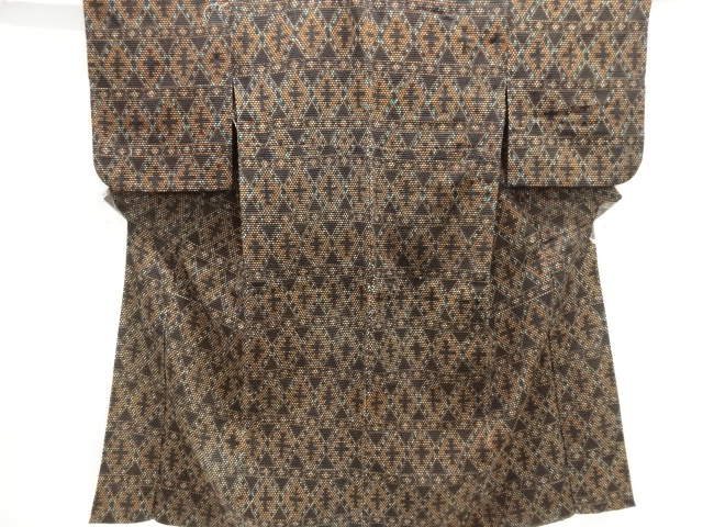 JAPANESE KIMONO / ANTIQUE TAISHO ROMANTIC GEOMETRIC PATTERN HITOE KIMO